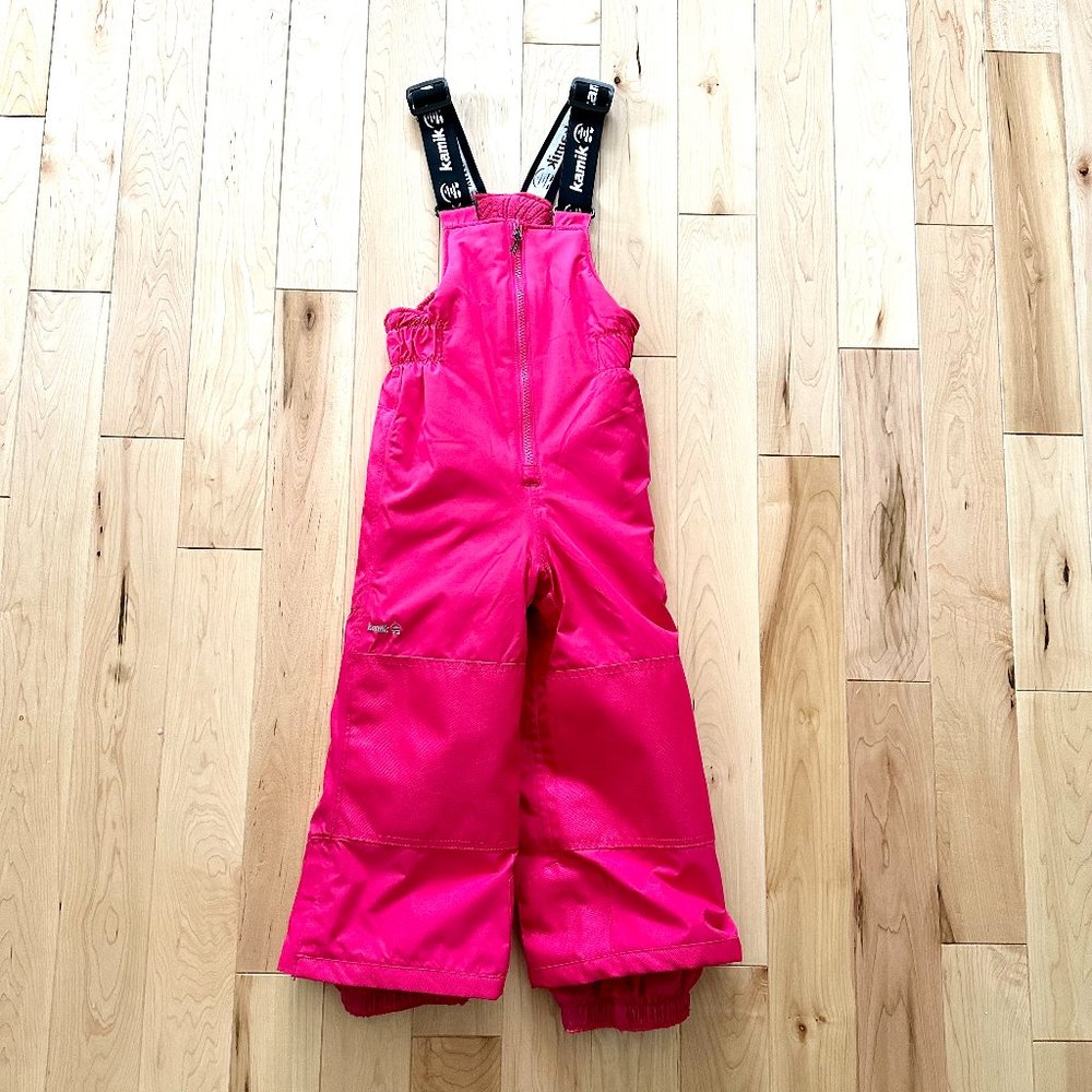 EUC Kamik Winkie Insulated Ski Bib Snow Pants Kids Size 5 (Fuchsia)